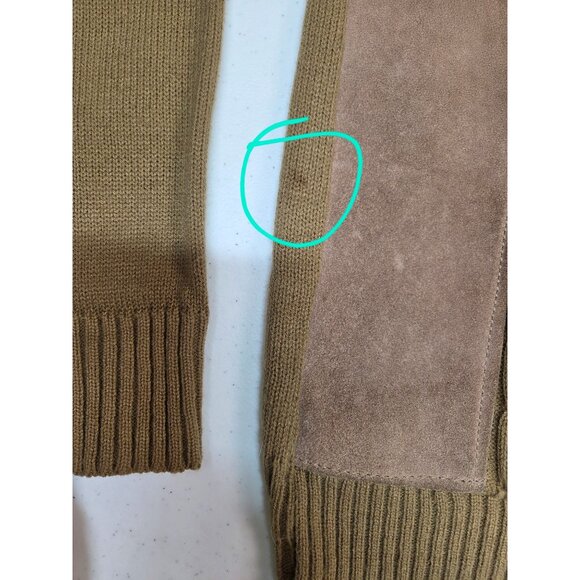 Vintage Challenger Cardigan Mens Large 38-40 Suede Knit Zip-Up Jacket 1970s-80s - Picture 12 of 14